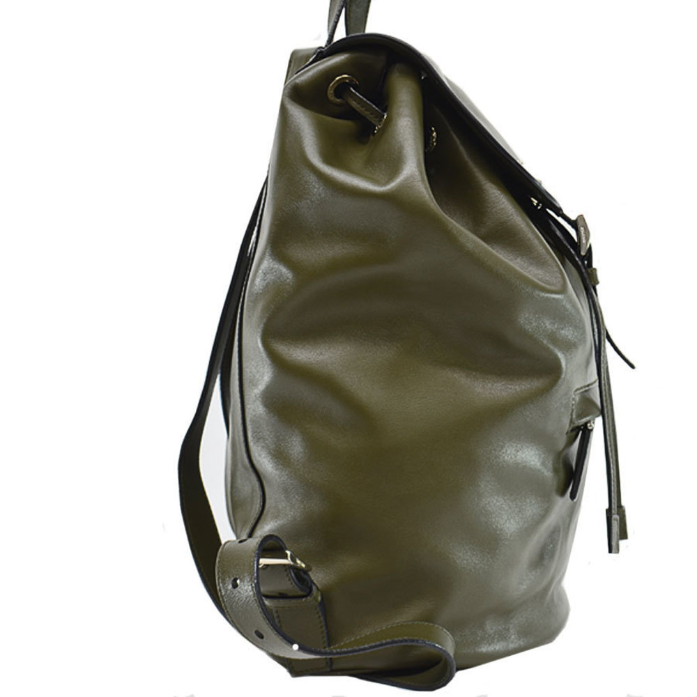 Prada Backpack Triangle Leather Khaki Brown - image 4